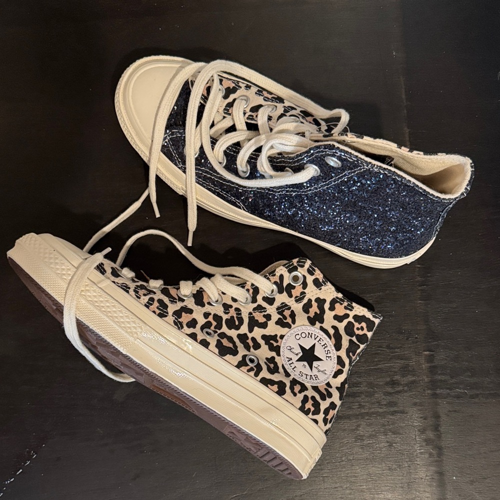 Converse Chuck Taylor Leopard and Glitter Sneakers - New! Never Worn!